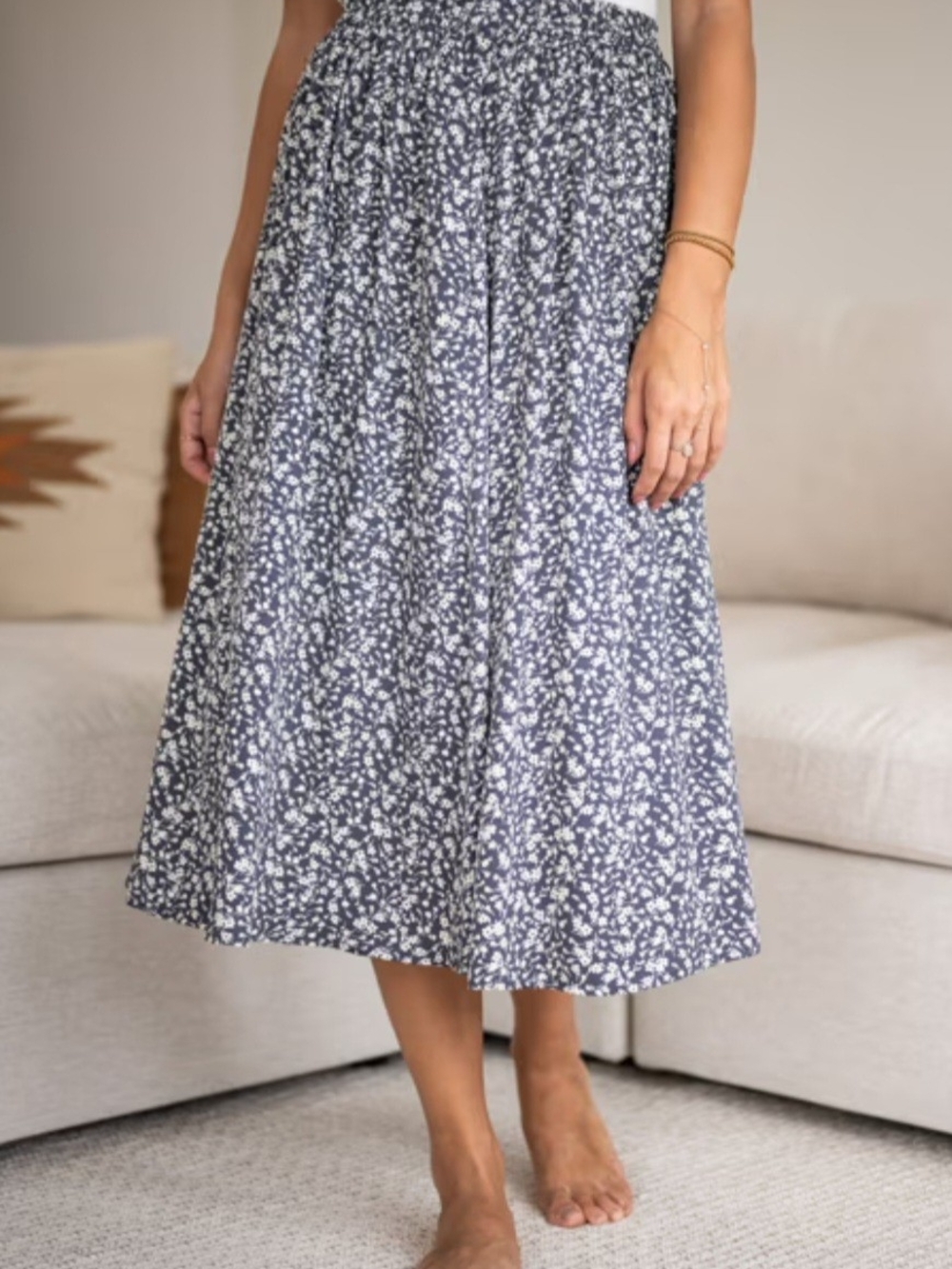 Sozy Aster Floral Tencel Skirt - S